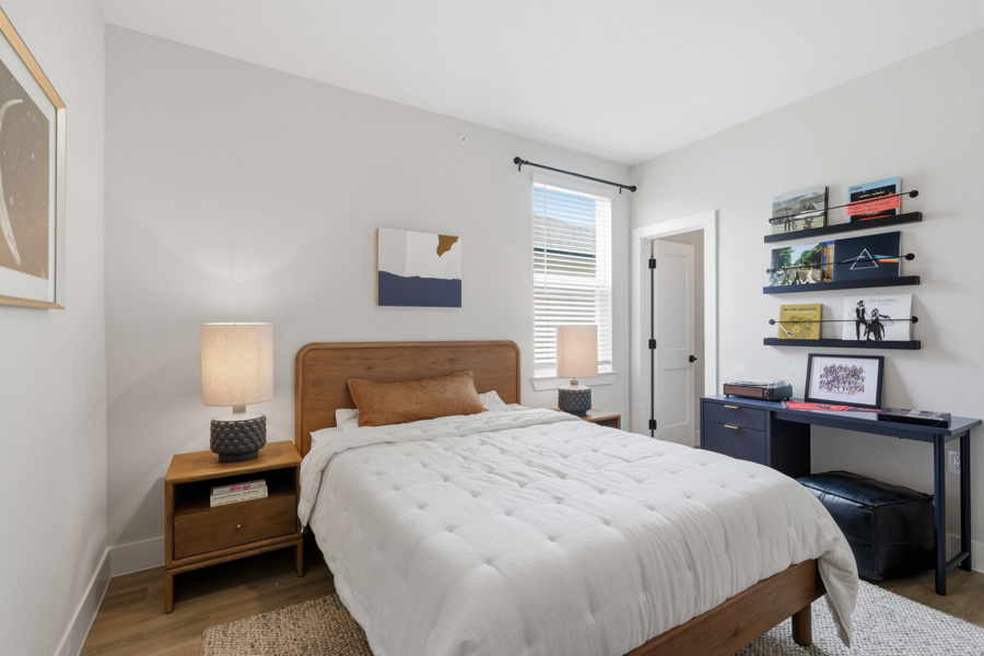 Primary bedroom with natural light in a HARMON Melissa townhome